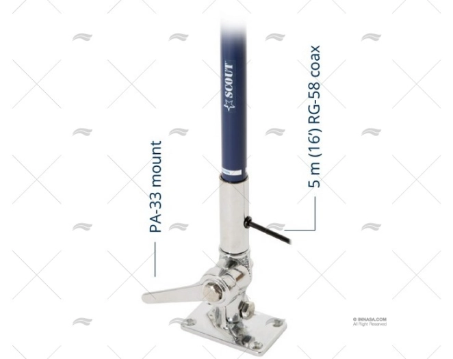 ANTENA VHF 2.40MT 3dB AZUL SCOUT - Imagen 3