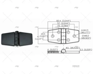 BISAGRA C/TAPA 41 X 82.4 mm NYLON MARINE TOWN BISAGRA C/TAPA 41 X 82.4 mm NYLON MARINE TOWN