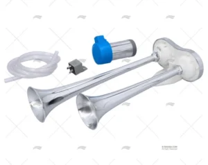 BOCINA 24V DOBLE C/COMPRESOR PLAST.CROM MARCO BOCINA 24V DOBLE C/COMPRESOR PLAST.CROM MARCO