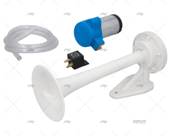 BOCINA COMPRESOR 12V ABS BLANCA MARCO BOCINA COMPRESOR 12V ABS BLANCA MARCO