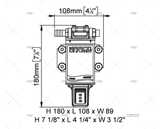 BOMBA ACEITE 24V 330L/H C/INTERRUPTOR MARCO - Imagen 2