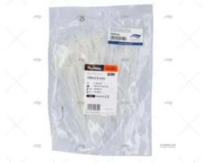 BRIDA NYLON C/OJAL 3,6x150 BLANCA 100 U. NORMA