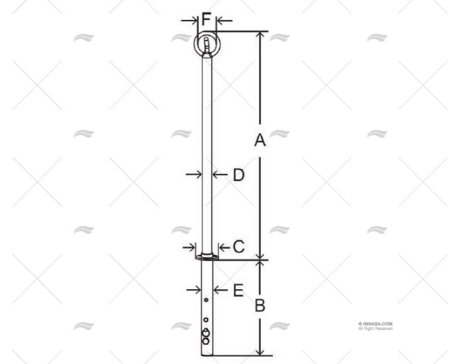 CERRADURA PUERTA CON LLAVE INOX IZDA. MARINE TOWN - Imagen 2