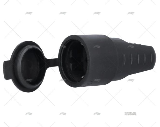 CLAVIJA ELEC. GOMA HEMBRA NEGRA 3PIN IP4 - Imagen 2
