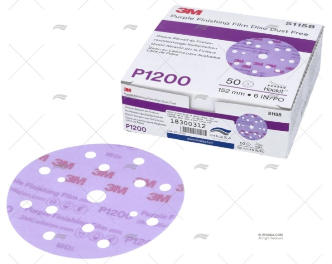 DISCO P1200 LIJA 15 AGUJ.150mm. 50U 3M DISCO P1200 LIJA 15 AGUJ.150mm. 50U 3M