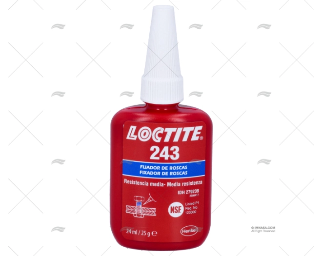 FIJADOR TORNILLOS 243 24ml AZUL LOCTITE FIJADOR TORNILLOS 243 24ml AZUL LOCTITE