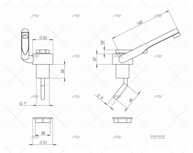 GRIFO FREGADERO AGUA FRIA ABATIBLE CAN - Imagen 2