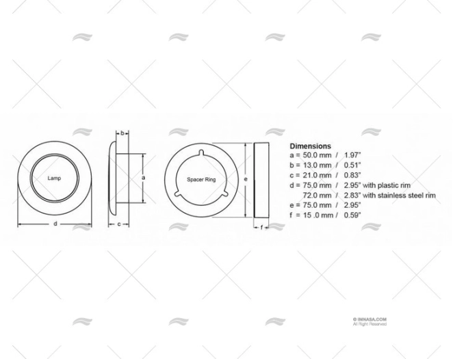 LUZ SLIM INOX BLANCA 12V HELLA MARINE - Imagen 2