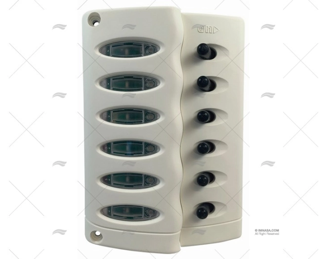 PANEL 6 POS 12V 20A BLANCO 158×112 BEP PANEL 6 POS 12V 20A BLANCO 158×112 BEP