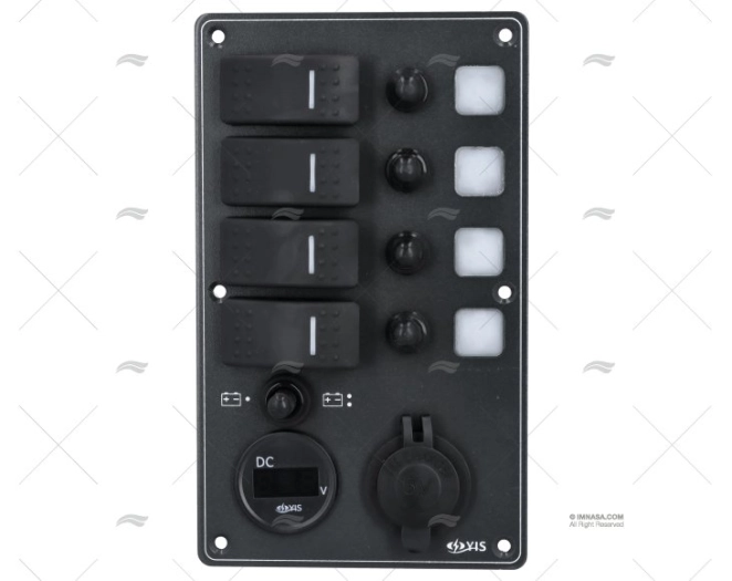 PANEL INT. 4P 12/24V 114x191x75mm USB+VL PANEL INT. 4P 12/24V 114x191x75mm USB+VL