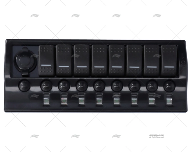 PANEL INTERRUPTOR 9 C/MAGNOTERMICO 12V PANEL INTERRUPTOR 9 C/MAGNOTERMICO 12V
