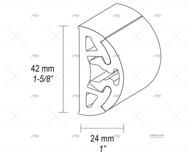 PERFIL PVC BINO H 40 BLANCO 24m TESSILMARE - Imagen 2
