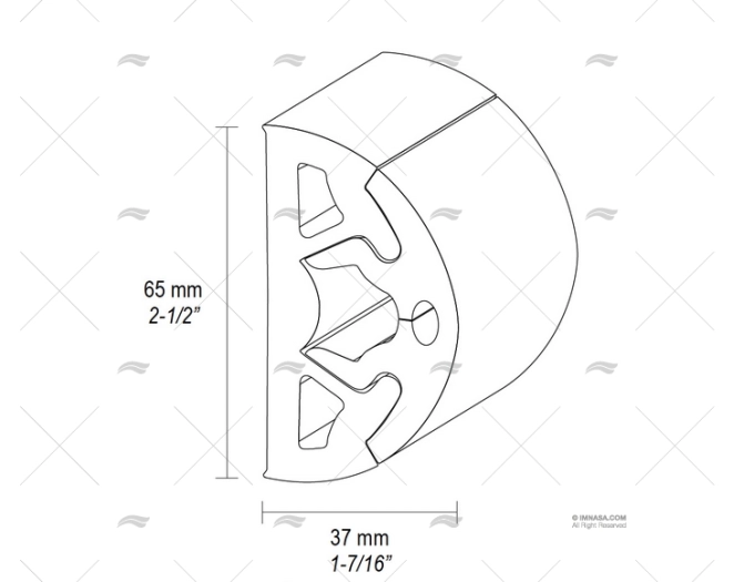 PERFIL PVC BINO H 65 NEGRO 1 x 12mt TESSILMARE - Imagen 2