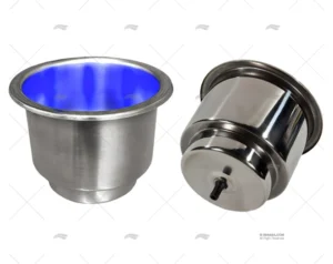 PORTA VASO INOX C/LED AZUL PORTA VASO INOX C/LED AZUL