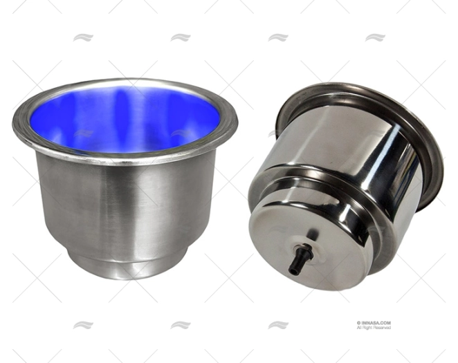 PORTA VASO INOX C/LED AZUL PORTA VASO INOX C/LED AZUL