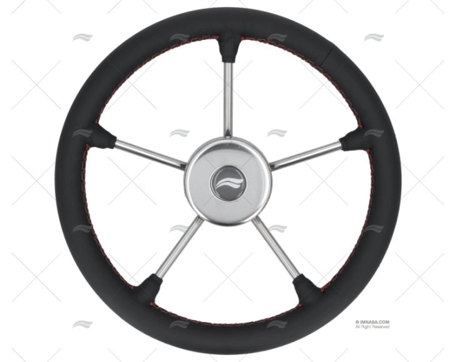 RUEDA 350mm PIEL NEGRA COSTURA ROJA IMNASA RUEDA 350mm PIEL NEGRA COSTURA ROJA IMNASA