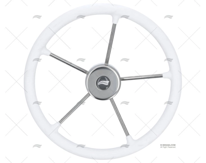 RUEDA TIMON 400mm 5R POLI.BLANCO/INOX IMNASA RUEDA TIMON 400mm 5R POLI.BLANCO/INOX IMNASA