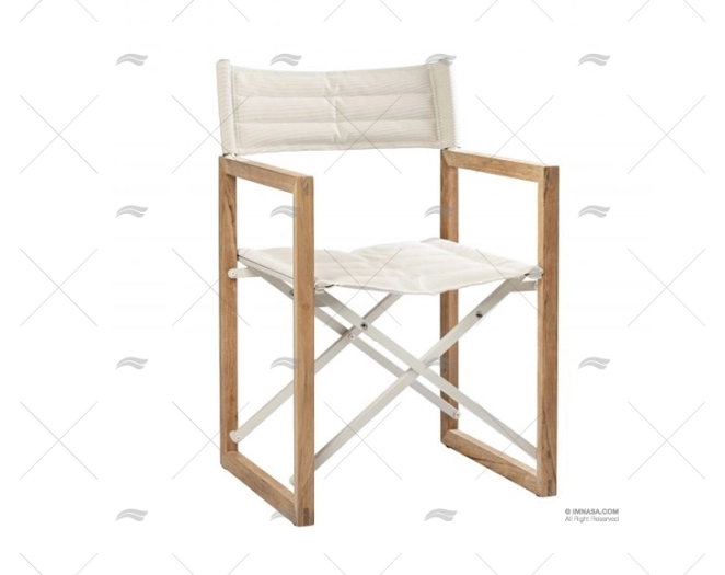SILLA DIRECTOR CUADRADA DE TECA CREMA ARC MARINE SILLA DIRECTOR CUADRADA DE TECA CREMA ARC MARINE