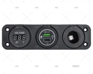 TOMA USB TIPO A/C C/VOLTIMETRO Y MECHERO TOMA USB TIPO A/C C/VOLTIMETRO Y MECHERO