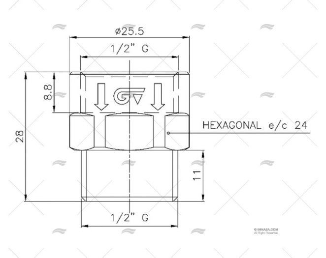 VALVULA LIMITADORA GAS LATON 1/2" - Imagen 3