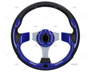 VOLANTE ALU PLATA/AZUL 345MM
