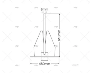 ANCLA DANFORTH-T 8 kg INOX ANCLA DANFORTH-T 8 kg INOX