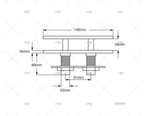 CORNAMUSA PULL UP 146mm INOX 316 MARINE TOWN